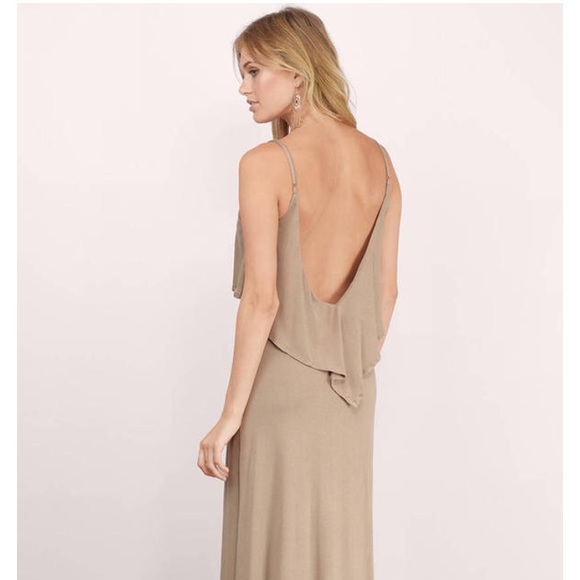 taupe maxi dress